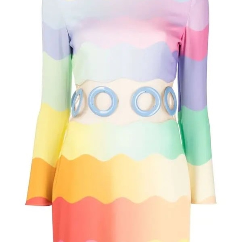 Colorful Wave Pattern Dress - Picture 3 of 4